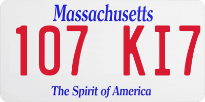 MA license plate 107KI7