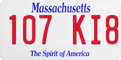 MA license plate 107KI8