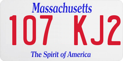 MA license plate 107KJ2