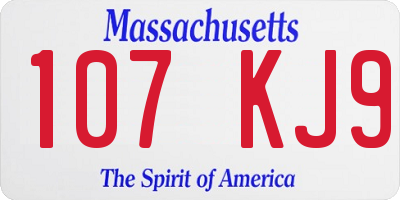 MA license plate 107KJ9