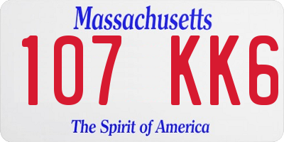 MA license plate 107KK6
