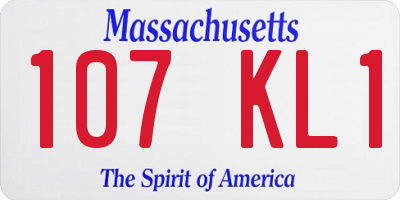 MA license plate 107KL1