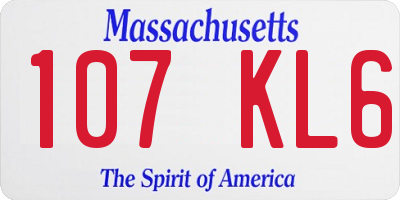 MA license plate 107KL6