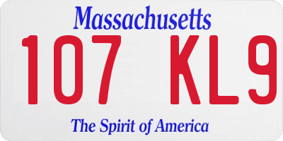 MA license plate 107KL9