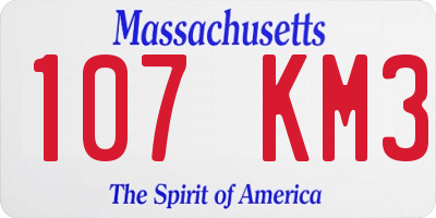 MA license plate 107KM3