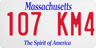 MA license plate 107KM4