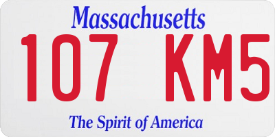 MA license plate 107KM5