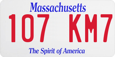 MA license plate 107KM7