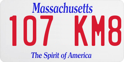 MA license plate 107KM8