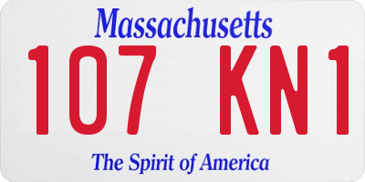 MA license plate 107KN1