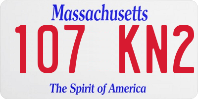 MA license plate 107KN2