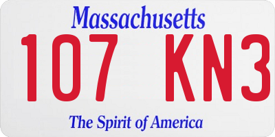 MA license plate 107KN3