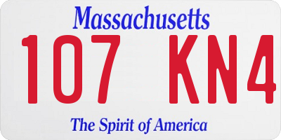 MA license plate 107KN4