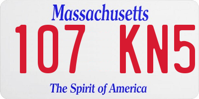MA license plate 107KN5