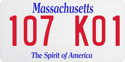 MA license plate 107KO1