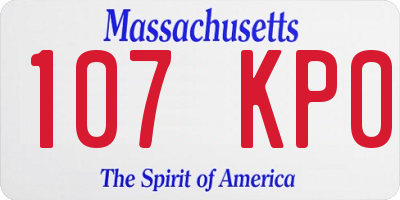 MA license plate 107KP0