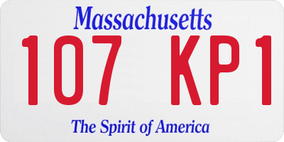 MA license plate 107KP1