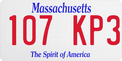 MA license plate 107KP3