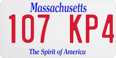 MA license plate 107KP4