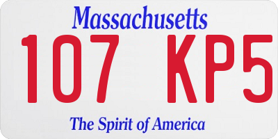 MA license plate 107KP5