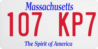 MA license plate 107KP7