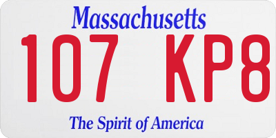 MA license plate 107KP8