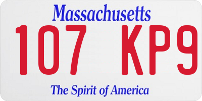 MA license plate 107KP9