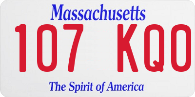 MA license plate 107KQ0