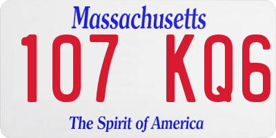 MA license plate 107KQ6