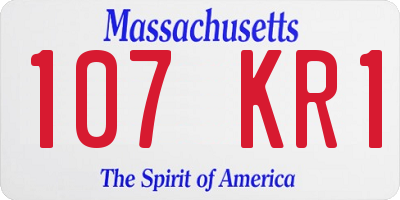 MA license plate 107KR1