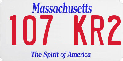 MA license plate 107KR2