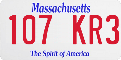 MA license plate 107KR3