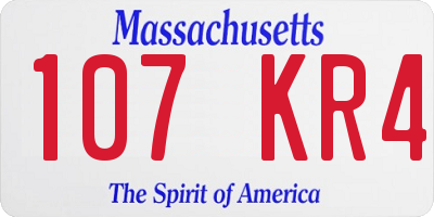 MA license plate 107KR4