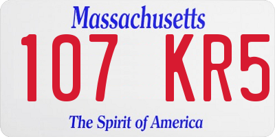 MA license plate 107KR5