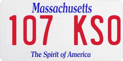 MA license plate 107KS0