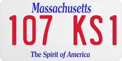 MA license plate 107KS1