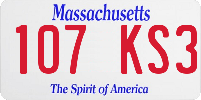 MA license plate 107KS3