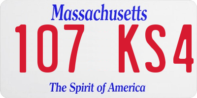 MA license plate 107KS4