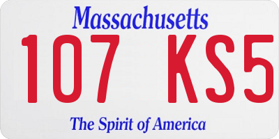 MA license plate 107KS5