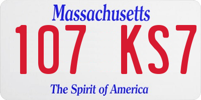 MA license plate 107KS7