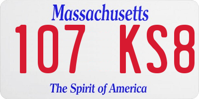 MA license plate 107KS8