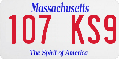 MA license plate 107KS9
