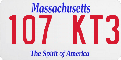MA license plate 107KT3