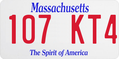 MA license plate 107KT4
