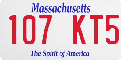 MA license plate 107KT5