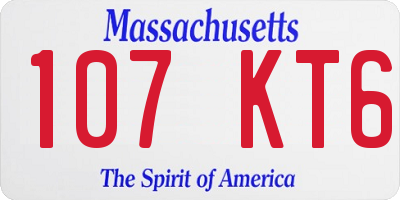 MA license plate 107KT6