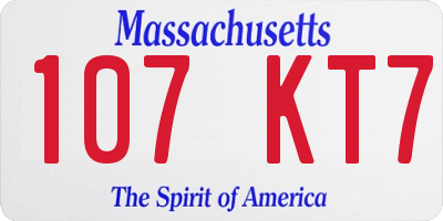 MA license plate 107KT7