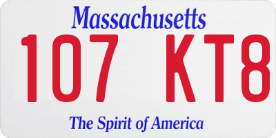 MA license plate 107KT8