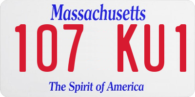 MA license plate 107KU1