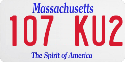 MA license plate 107KU2